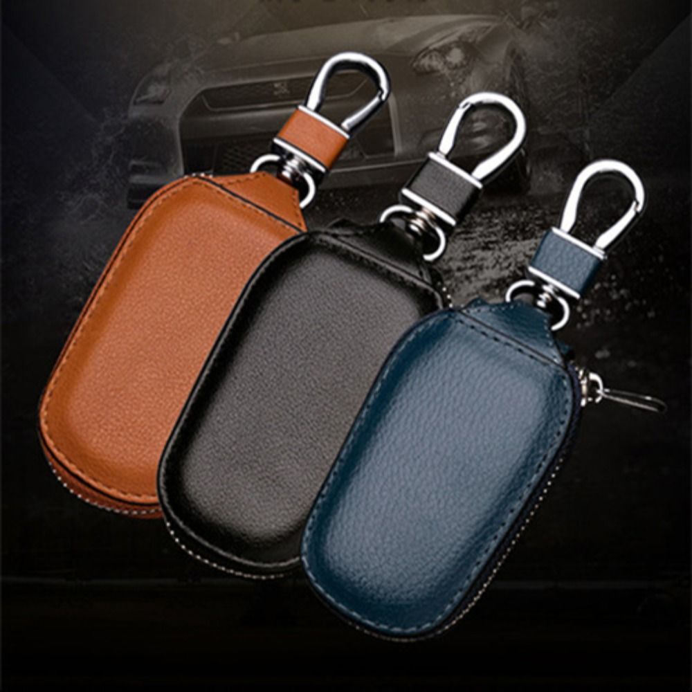 Key Holder Leather Pouch - Car Keychain Covers Men Key Holder