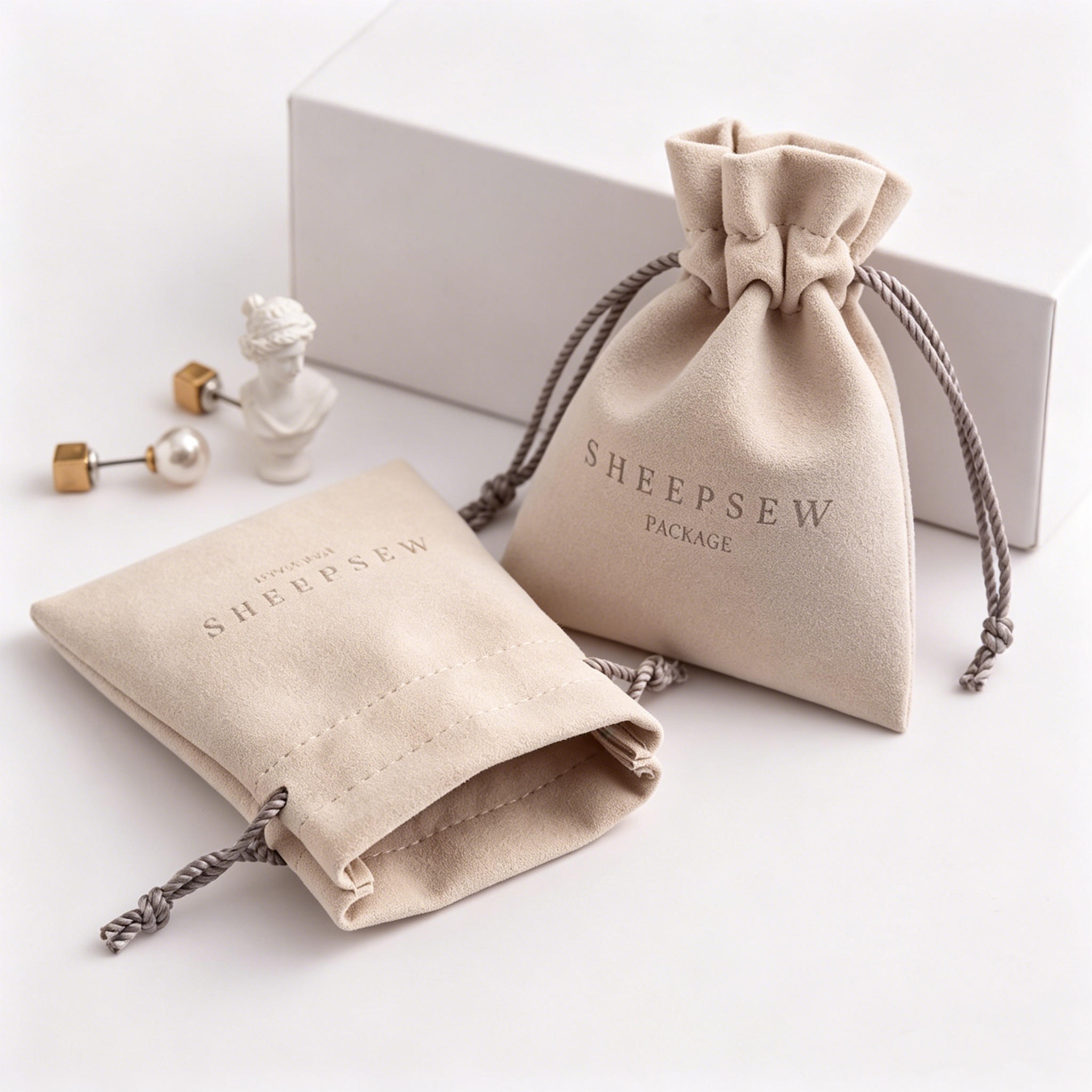 Luxury Bags Logo - SHEEPSEW 12x10cm Customized Logo Luxury Microfiber