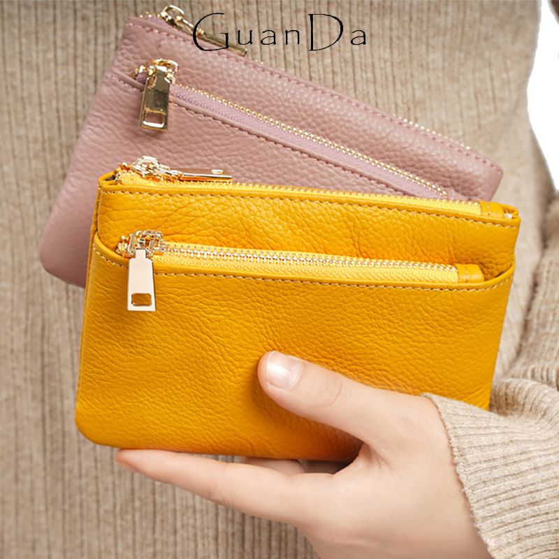 Key Holder Leather Pouch - Custom Name Genuine Leather Coin Purse