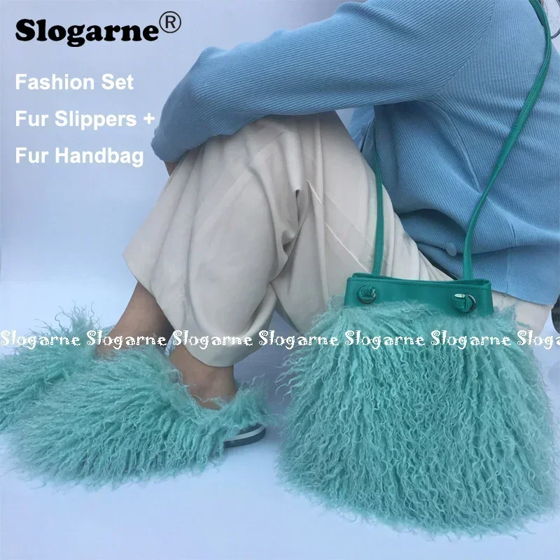 Luxury Bags For Women Sale - Hot Sale Spring Teddy Fur Slides