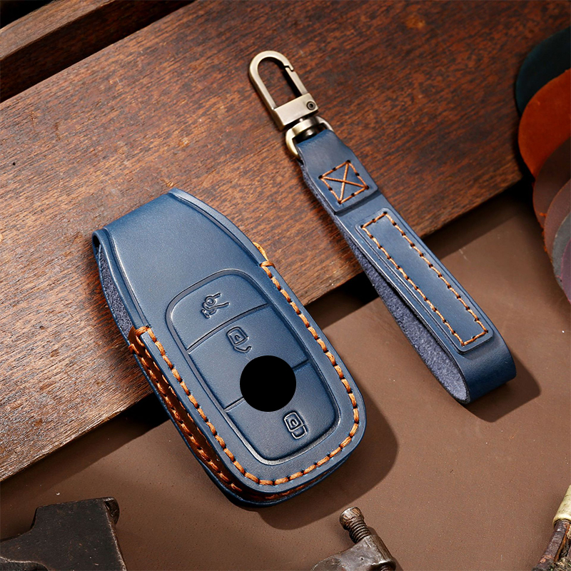 Key Holder Leather Pouch - Leather Car Key Case Cover Fob