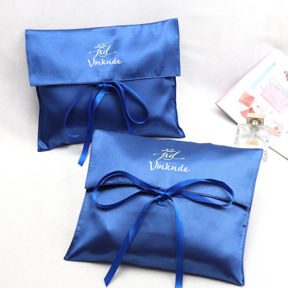 Luxury Bags Logo - Custom Brand Logo Satin Envelope Clothes