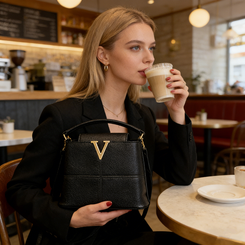 Chic V-Logo Mini Totes Bags Lu - Luxury Bags Logo ulasan dan harga