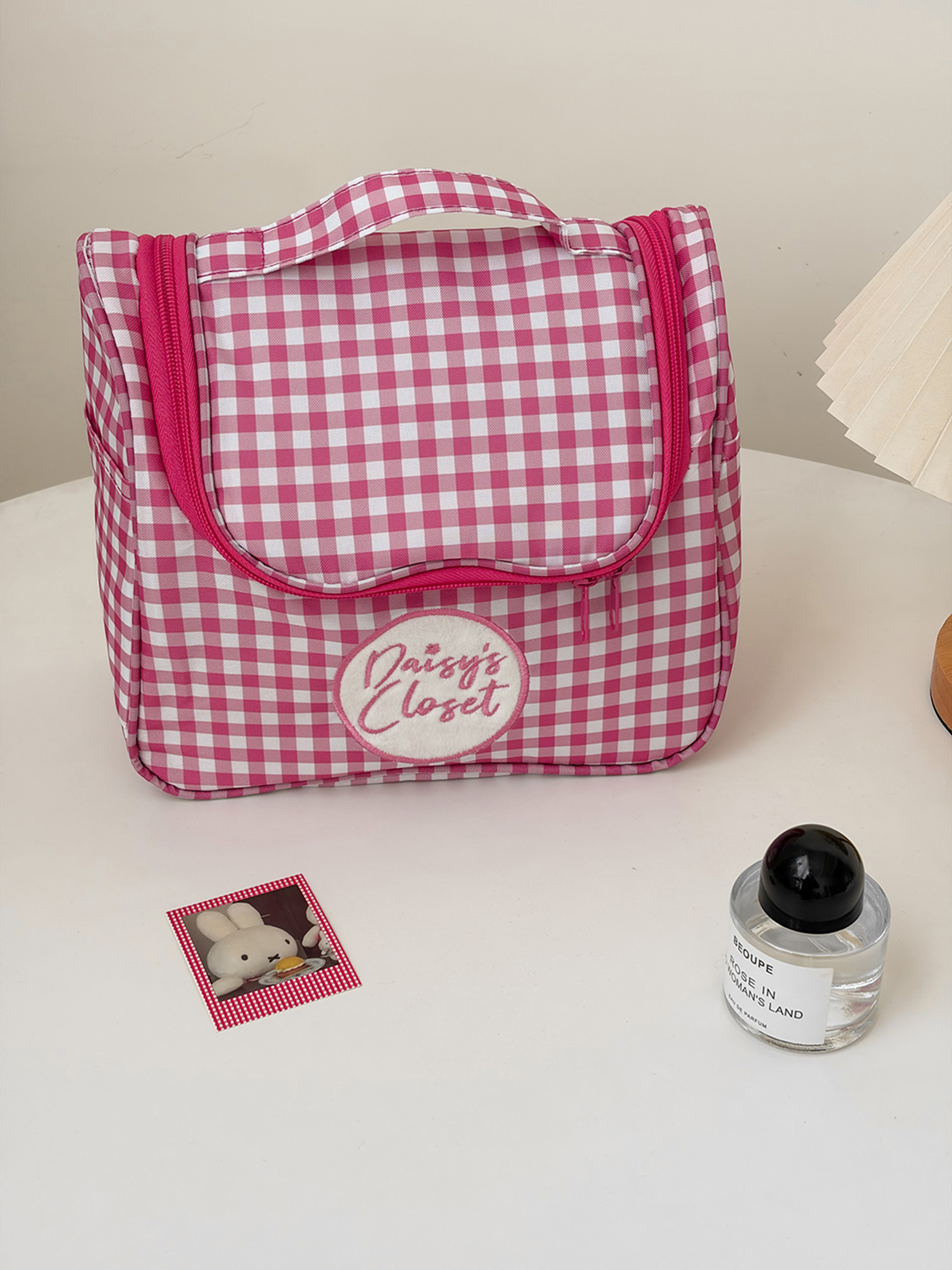 Airfriend Cute Grid Makeup Bag - Luxury Bags China Wholesale ulasan dan harga