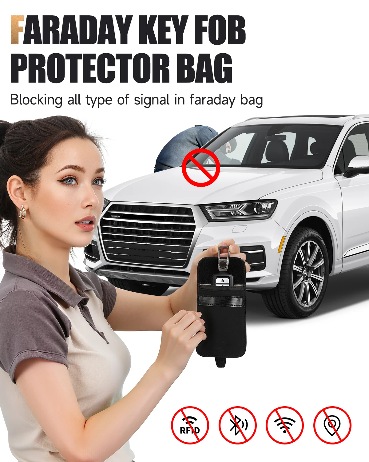Faraday Pouch for Car Keys Car - Key Holder Leather Pouch ulasan dan harga