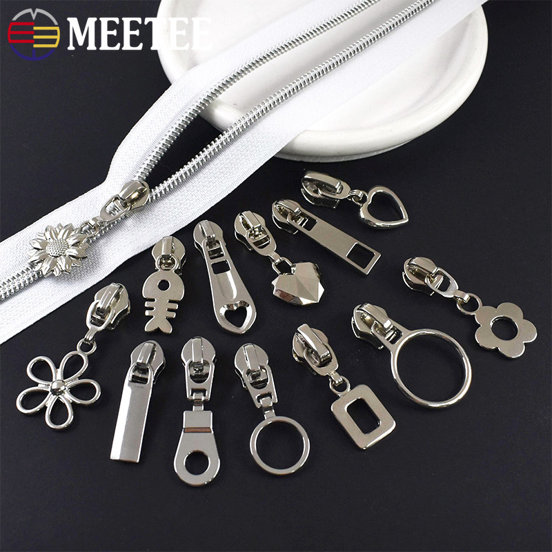10/20/30Pcs 5# Silver Nylon Zi - Luxury Bags With Silver Hardware ulasan dan harga