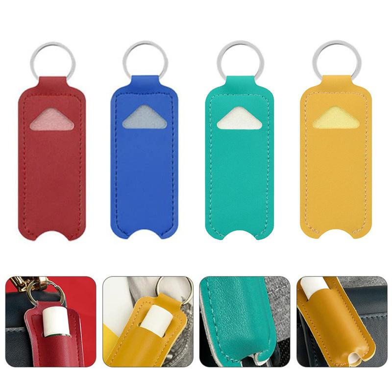 Holder Portable Lip Balm Bottl - Key Holder Leather Pouch ulasan dan harga