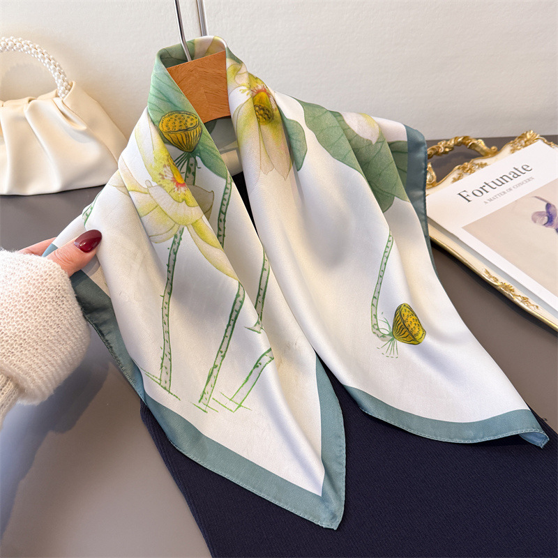 New Silk Square Scarf Women Lu - Luxury Bags Casual ulasan dan harga