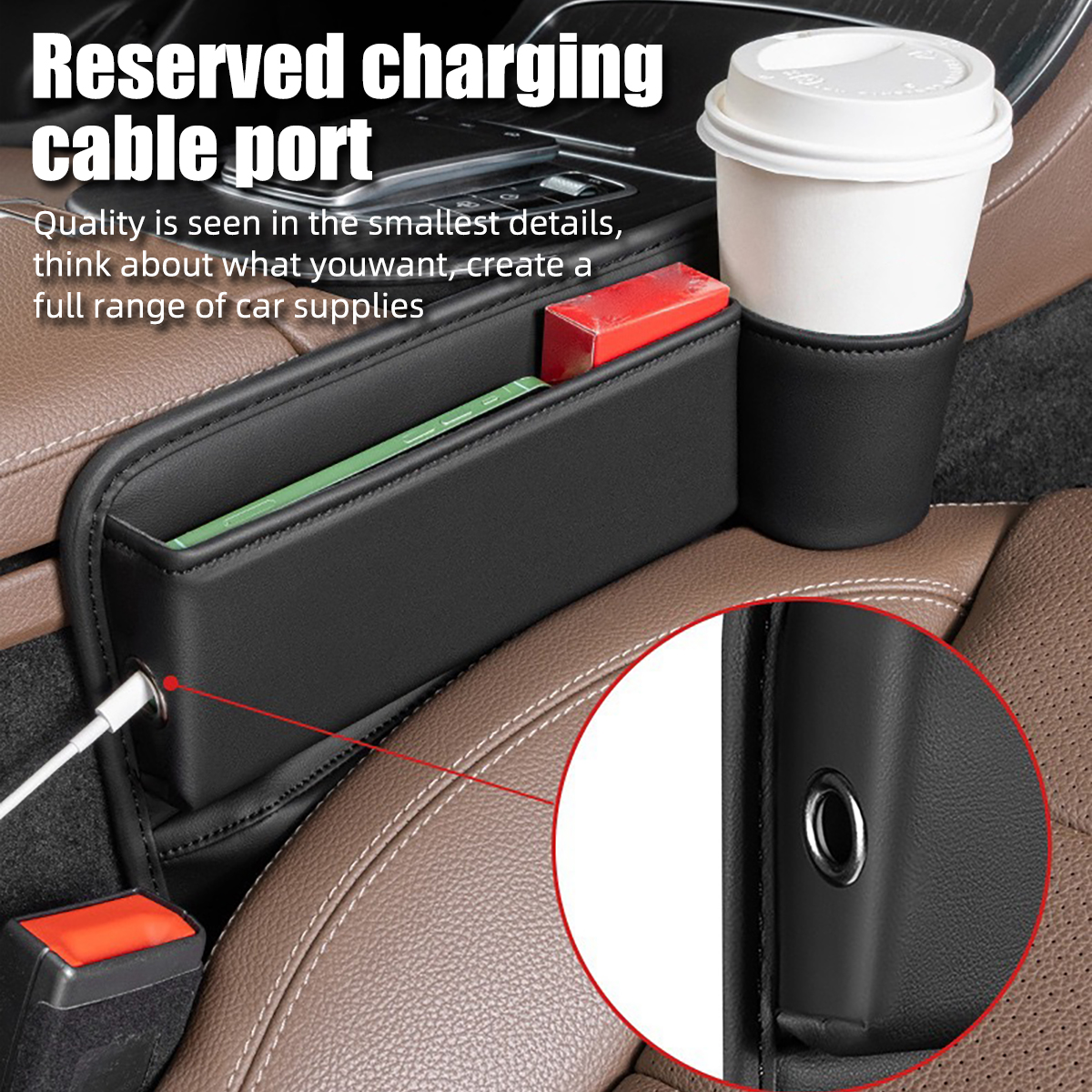 Universal Car Seat Gap Organiz - Key Holder Leather Pouch ulasan dan harga
