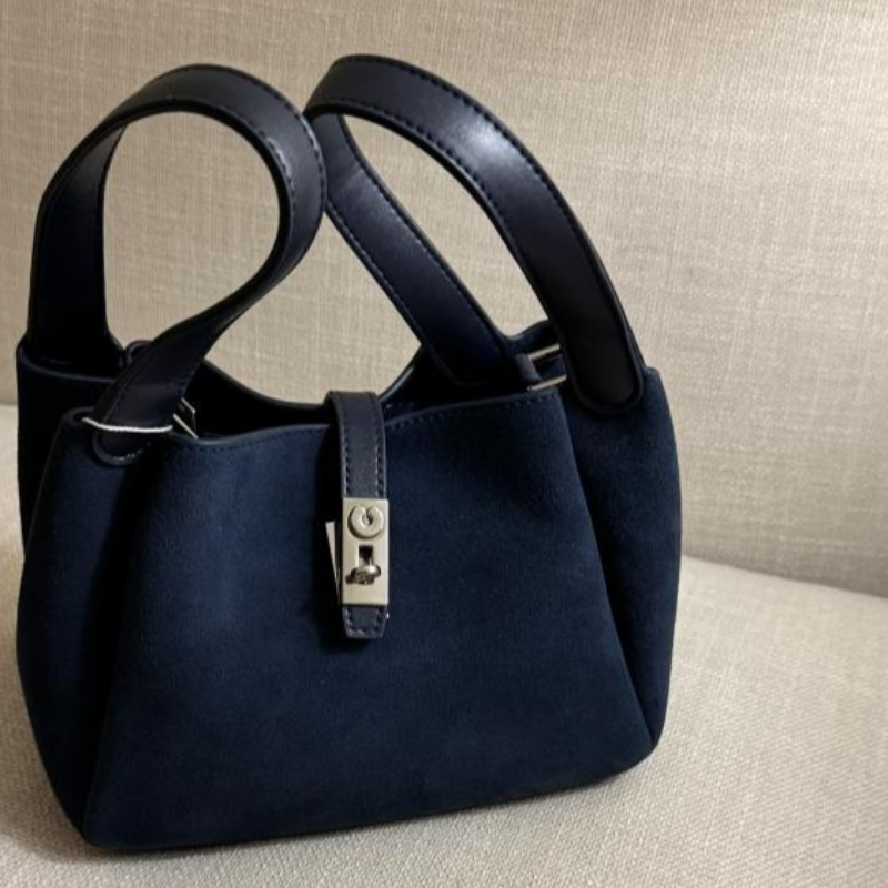 Luxury Suede Bucket Bag With S - Luxury Bags With Silver Hardware ulasan dan harga