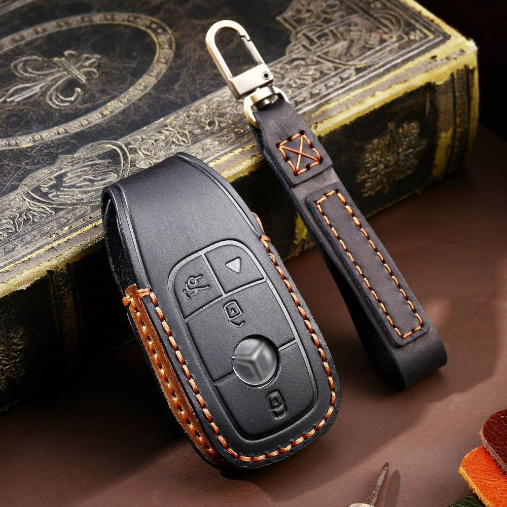 Leather Car Key Fob Case Cover - Key Holder Leather Pouch ulasan dan harga