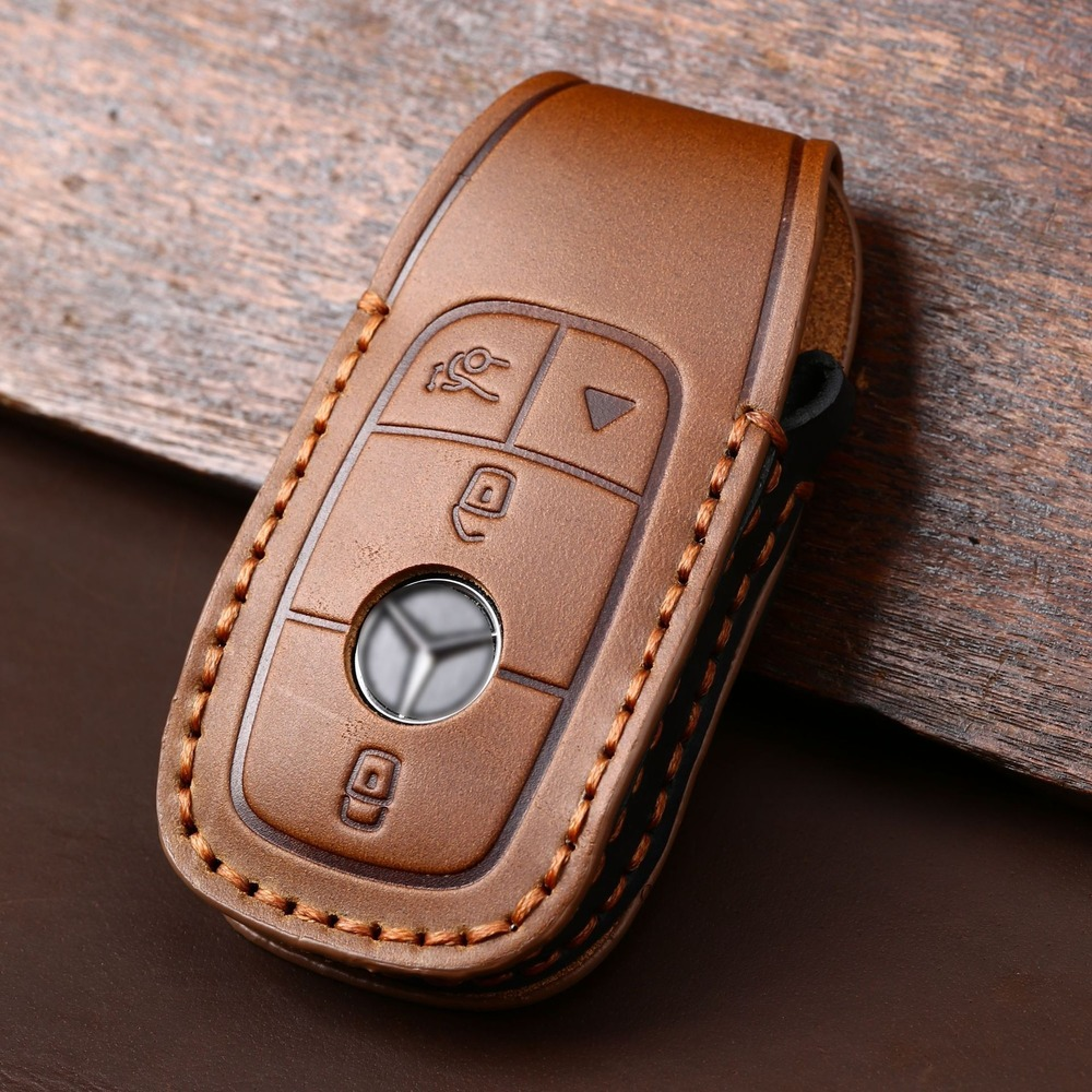 Leather Car Key Fob Case Cover - Key Holder Leather Pouch ulasan dan harga