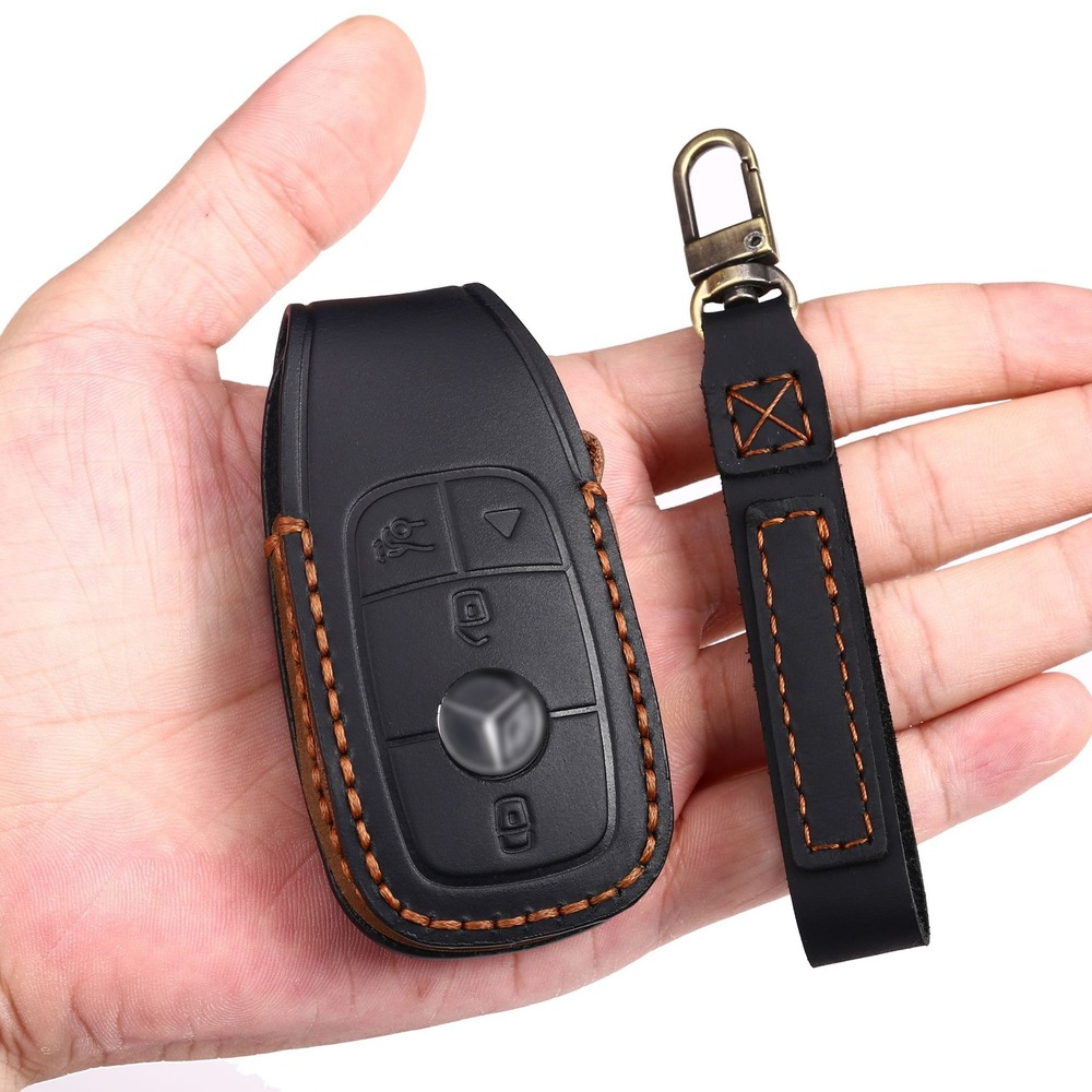 Leather Car Key Fob Case Cover - Key Holder Leather Pouch ulasan dan harga