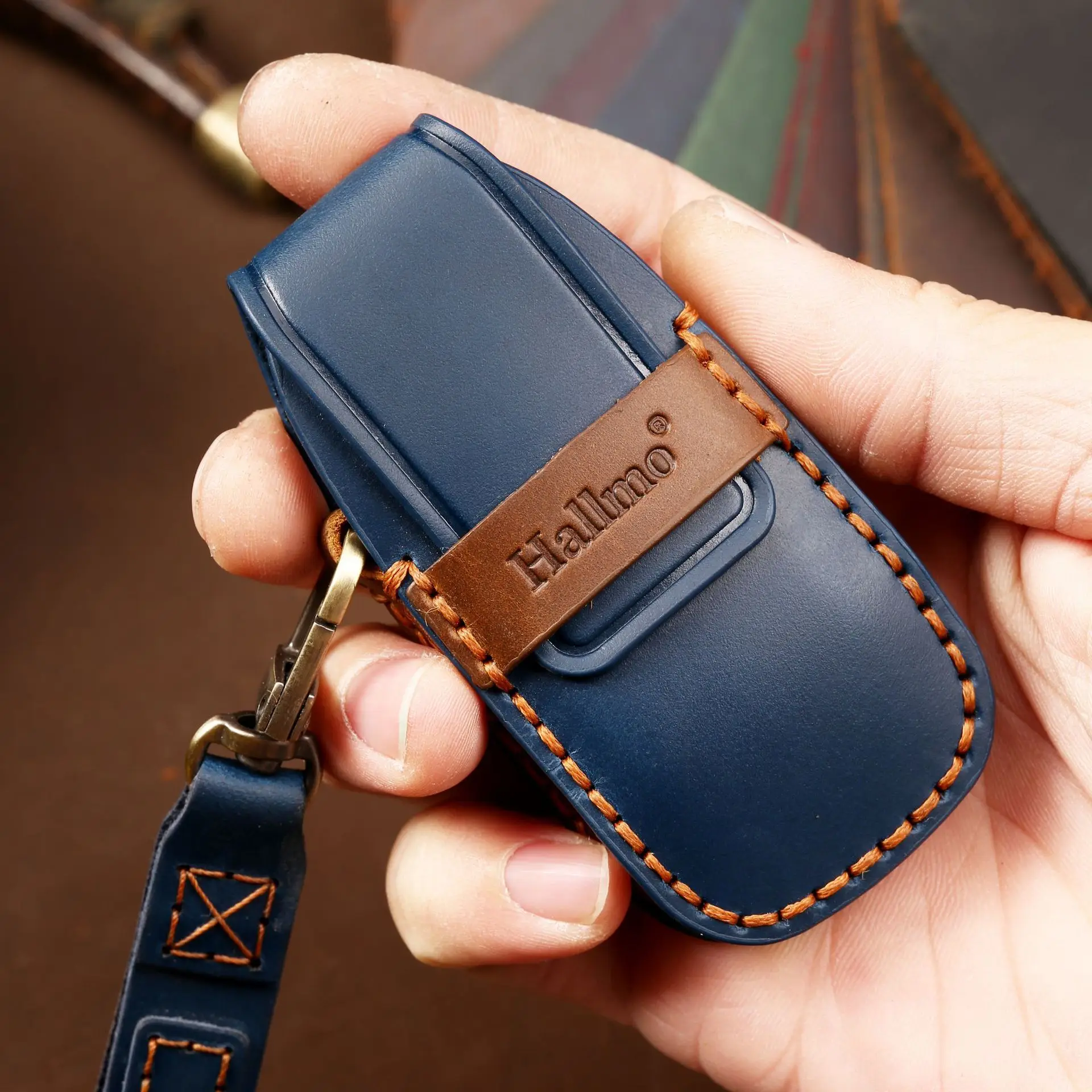 Leather Car Key Case Cover Fob - Key Holder Leather Pouch ulasan dan harga