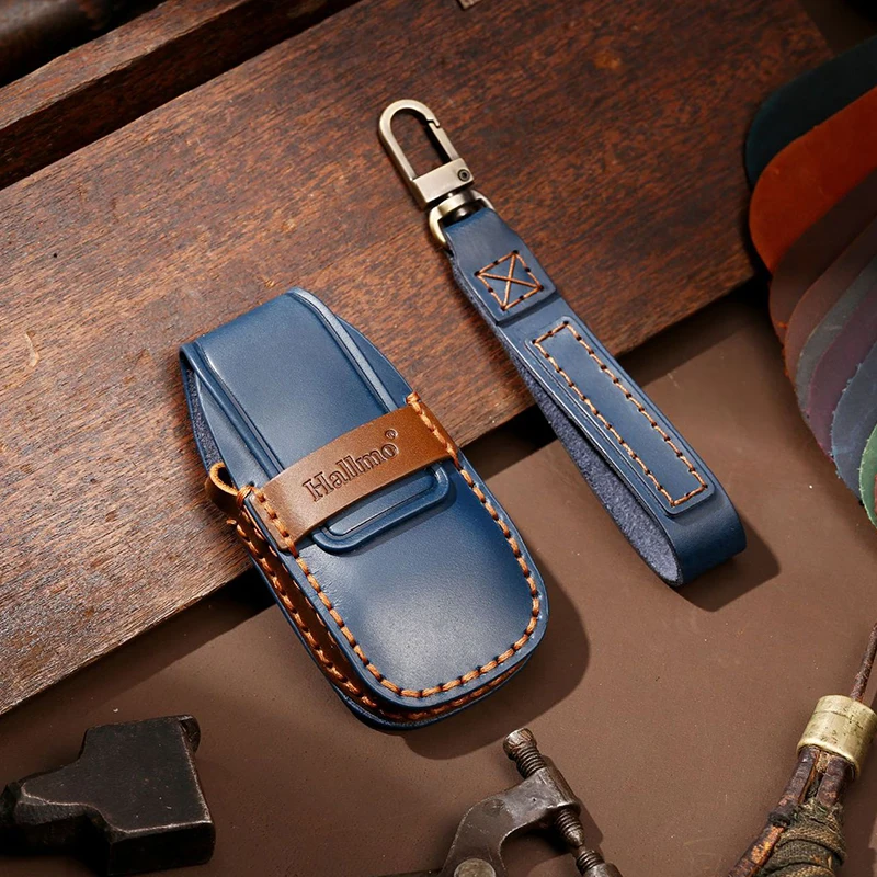 Leather Car Key Case Cover Fob - Key Holder Leather Pouch ulasan dan harga